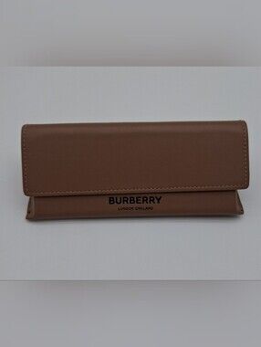 BURBERRY Folding Eyeglasses Sunglasses Case Tan Brown Collapsible Eyewear EUC